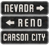 Reno Nevada Carson City Street Signs Grunge vector illustration Reno Nevada Carson City Street Signs Grunge vector illustration