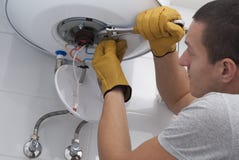 Repair electric boiler stock image Repair electric boiler stock image
