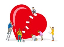 Reparación del corazón - arte del concepto de la salud mental libre illustration Reparación del corazón - arte del concepto de la salud mental libre illustration