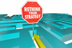 Repiense su nuevo plan Maze Sign de la estrategia libre illustration Repiense su nuevo plan Maze Sign de la estrategia libre illustration