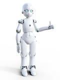 representación 3D de hacer blanco del robot de la historieta pulgares para arriba libre illustration representación 3D de hacer blanco del robot de la historieta pulgares para arriba libre illustration