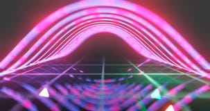 representación 3d Figura geométrica en la luz de neón contra un túnel oscuro Resplandor del laser stock de ilustración representación 3d Figura geométrica en la luz de neón contra un túnel oscuro Resplandor del laser stock de ilustración