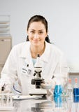 Research scientist in lab coat