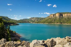 Reservoir Embalse de Arenos, Montanejos, Spain. stock image Reservoir Embalse de Arenos, Montanejos, Spain. stock image