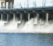 Reset Of Water At Hidroelectric Power Station Stock Photography