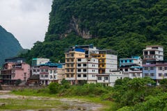 Residential buildings of the tourist city of Yangshuo stock photo Residential buildings of the tourist city of Yangshuo stock photo