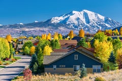 Residential Neighborhood In Colorado At Autumn Royalty Free Stock Photo