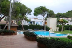 Resort Hotel Pool In Mallorca Stock Photos