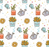 Ressort de Kawaii avec le fond de fleur et d'oiseau illustration de vecteur Ressort de Kawaii avec le fond de fleur et d'oiseau illustration de vecteur