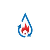 Restauración del descenso del agua del logotipo buning de la casa stock de ilustración Restauración del descenso del agua del logotipo buning de la casa stock de ilustración