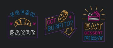 Restauracja podpisuje wewn?trz kreskowego stylu wektor ilustracji Restauracja podpisuje wewn?trz kreskowego stylu wektor ilustracji