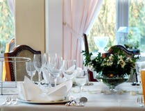 Restaurant. Table set for dinner Restaurant. Table set for dinner