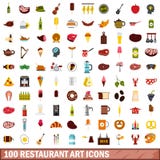 100 restaurant art icons set, flat style. 100 restaurant art icons set in flat style for any design vector illustration royalty free illustration 100 restaurant art icons set, flat style. 100 restaurant art icons set in flat style for any design vector illustration royalty free illustration