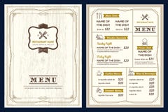 Restaurant or cafe menu design template with vintage retro frame stock illustration Restaurant or cafe menu design template with vintage retro frame stock illustration