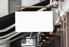 Restaurant or cafe outdoor signage mockup to add company logo royalty free stock images Restaurant or cafe outdoor signage mockup to add company logo royalty free stock images