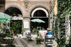 Restaurant courtyard in Copenhagen, Denmark stock photos Restaurant courtyard in Copenhagen, Denmark stock photos