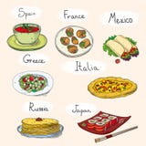 Restaurant de renommée mondiale populaire d'international de nourriture illustration stock Restaurant de renommée mondiale populaire d'international de nourriture illustration stock