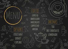 Restaurant Kaffee Menu Design Mit Tafel Hintergrund Vektor Abbildung Illustration Von Hintergrund Menu