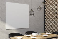 Restaurant moderne avec le panneau d'affichage vide illustration stock Restaurant moderne avec le panneau d'affichage vide illustration stock