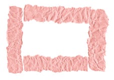 Rester av rosa papper p? en vit bakgrund Isolerat p? vit Klar ram f?r designen, mall arkivfoton Rester av rosa papper p? en vit bakgrund Isolerat p? vit Klar ram f?r designen, mall arkivfoton