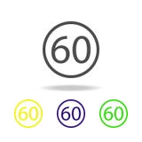 restriction 60 multicolor icon. Element of web icons. Signs and symbols icon for websites, web design, mobile app on white backgr royalty free illustration restriction 60 multicolor icon. Element of web icons. Signs and symbols icon for websites, web design, mobile app on white backgr royalty free illustration