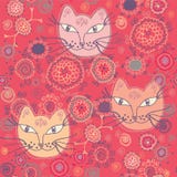 Reticolo senza giunte con i gatti illustrazione vettoriale Reticolo senza giunte con i gatti illustrazione vettoriale