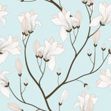Reticolo senza giunte con le filiali di fioritura royalty illustrazione gratis Reticolo senza giunte con le filiali di fioritura royalty illustrazione gratis