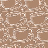 Reticolo senza giunte di tiraggio della mano Tazza di caffè, tempo del tè Illustrazione di vettore illustrazione di stock Reticolo senza giunte di tiraggio della mano Tazza di caffè, tempo del tè Illustrazione di vettore illustrazione di stock