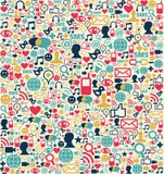 Reticolo sociale delle icone della rete di media illustrazione di stock Reticolo sociale delle icone della rete di media illustrazione di stock