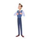 Retrato completo do comprimento do caráter feliz do homem de negócios ilustração royalty free Retrato completo do comprimento do caráter feliz do homem de negócios ilustração royalty free
