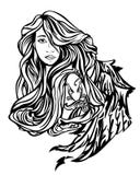 Retrato de la muchacha del ángel ilustración del vector Retrato de la muchacha del ángel ilustración del vector