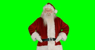 Retrato de Papá Noel que da beso del vuelo almacen de video Retrato de Papá Noel que da beso del vuelo almacen de video