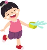 Retrato de uma menina tailandesa no festival de Songkran, tradição tailandesa ilustração do vetor Retrato de uma menina tailandesa no festival de Songkran, tradição tailandesa ilustração do vetor