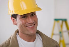 Retrato de un trabajador de construcción foto de archivo Retrato de un trabajador de construcción foto de archivo