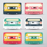 Retro Audio Cassettes Set - Vector Cassete Icons Stock Image Retro Audio Cassettes Set - Vector Cassete Icons Stock Image
