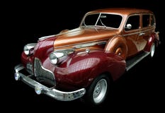 Retro automobile arancione classica isolata immagine stock Retro automobile arancione classica isolata immagine stock
