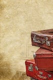 Retro bags on the old vintage textured paper background stock images Retro bags on the old vintage textured paper background stock images