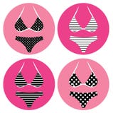 Retro bikini icons Stock Photography Retro bikini icons Stock Photography