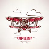 Retro biplane, vintage airplane vector symbol vector illustration Retro biplane, vintage airplane vector symbol vector illustration