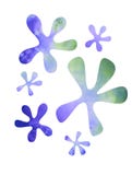Retro Blue Stars Flower Shapes Stock Photos