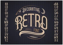 Retro carattere di vettore Fonte tipografica di vettore illustrazione di stock Retro carattere di vettore Fonte tipografica di vettore illustrazione di stock