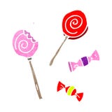 Retro Cartoon Candy And Lollipops Royalty Free Stock Photo