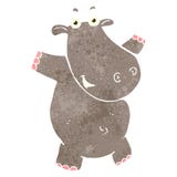 Retro Cartoon Hippo Stock Image