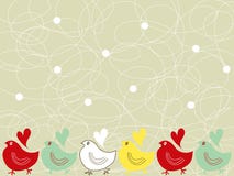 Retro Chicks And Scribble Dots Royalty Free Stock Images Retro Chicks And Scribble Dots Royalty Free Stock Images