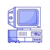 Retro computer da 90s illustrazione di stock Retro computer da 90s illustrazione di stock