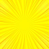 Retro disegno del kitsch dell'illustrazione del sole dei raggi di Pop art giallo comico del fondo royalty illustrazione gratis Retro disegno del kitsch dell'illustrazione del sole dei raggi di Pop art giallo comico del fondo royalty illustrazione gratis