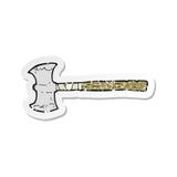 Retro Distressed Sticker Of A Cartoon Double Sided Axe Stock Photo