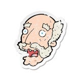 Retro Distressed Sticker Of A Cartoon Shocked Old Man Stock Image Retro Distressed Sticker Of A Cartoon Shocked Old Man Stock Image