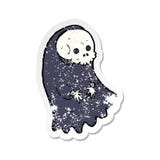 Retro Distressed Sticker Of A Cartoon Spooky Ghoul Stock Photos