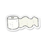 Retro Distressed Sticker Of A Cartoon Toilet Paper Stock Photo